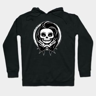 Female Electrician Skull and Screwdriver White Logo Hoodie